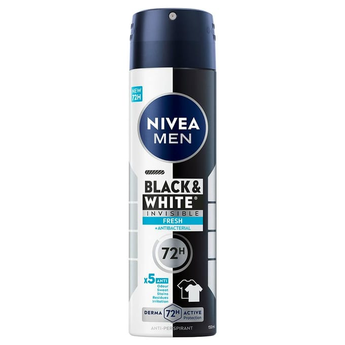 Nivea Black & White Invisible Fresh Male Spray - 150 ml