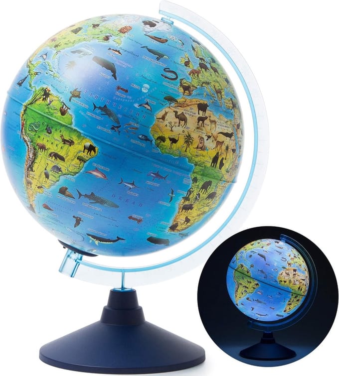 Wereldbol Met Verlichting - Led Lamp Kinderen - Bureaulamp - Multikleur
