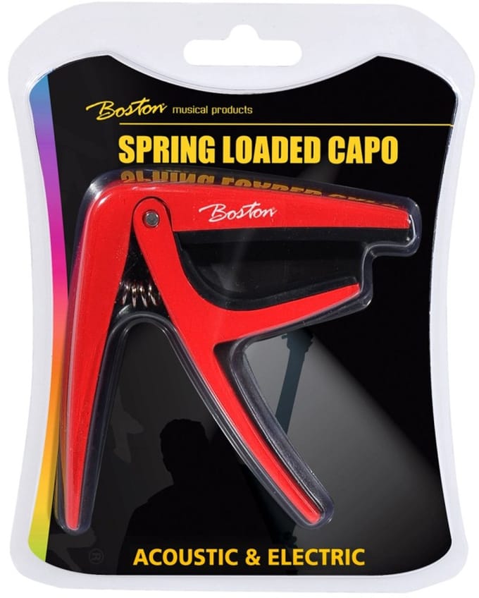 Boston BC-85 universele gitaar capo met veer Rood