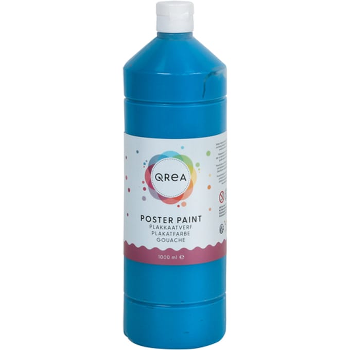 Plakkaatverf Qrea primair blauw 1000ml