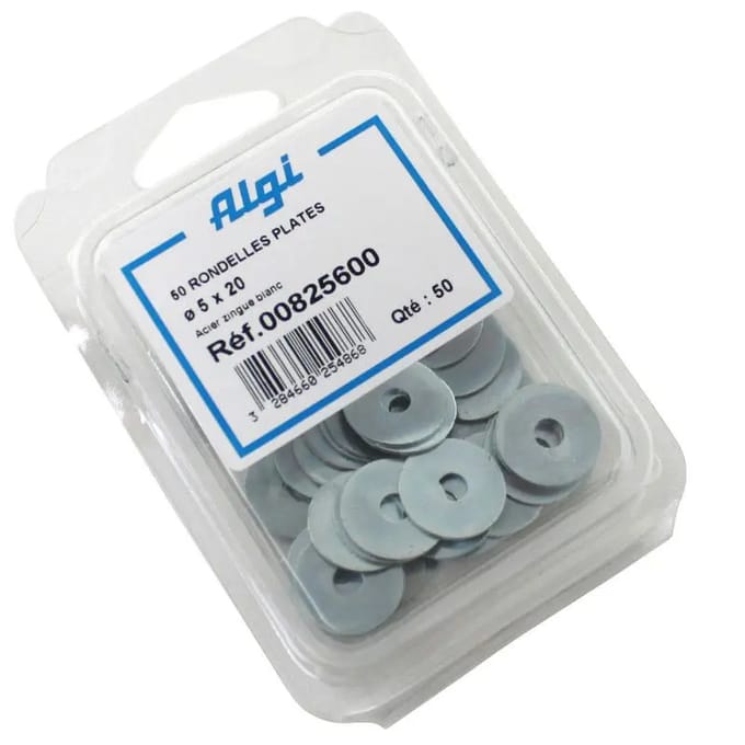 Set van 50 stalen platte ringen Algi
