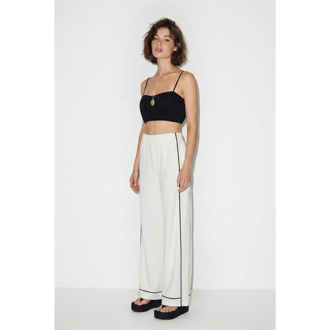 Dames Hoge Taille Wijde Jersey Broek