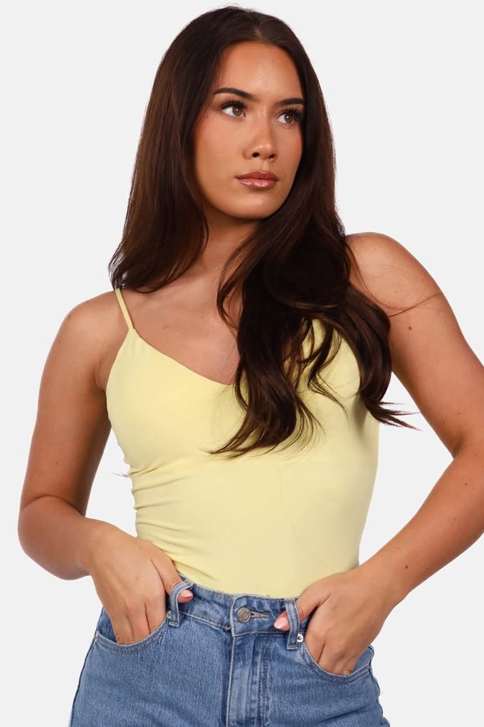 Getdrezzed Top - Maat: L - Body met ingewerkte soft cups geel