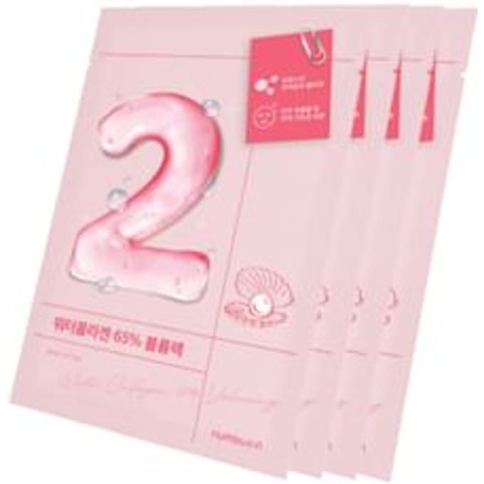 Numbuzin, No.2 Water Collagen 65% Volume Enhancing Beauty Sheet Mask, 4 sheets, 33 ml (1.11 fl oz) each white