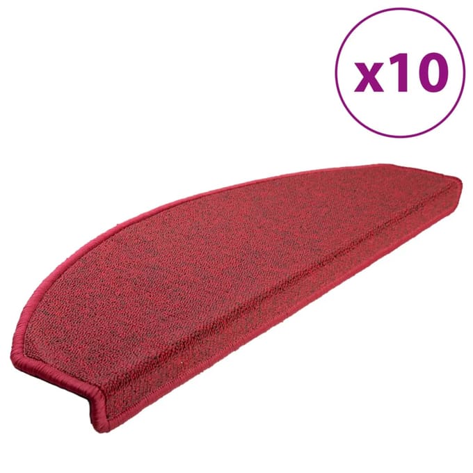 vidaXL - Trapmatten - 10 - st - 65 - x - 24 - x - 4 - cm - Non-Slip - Rood