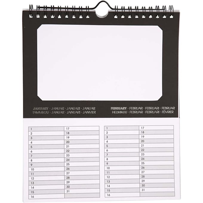 Internationale verjaardagskalender, afm 19x23 cm, 180 gr, 5 stuks