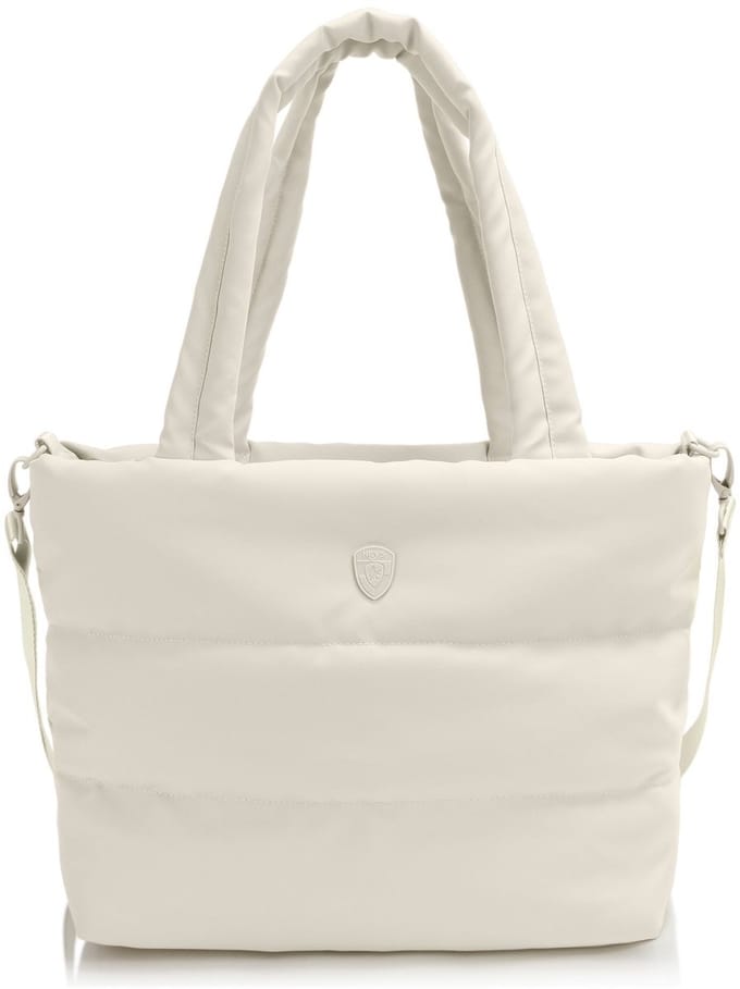 HEYS schoudertas met laptopvak The Puffer Tote Bag White crème