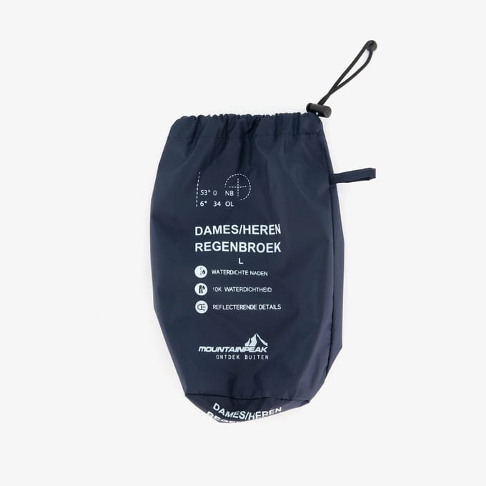 Heren dames regenbroek 2000 mm waterkolom - Blauw - Maat L