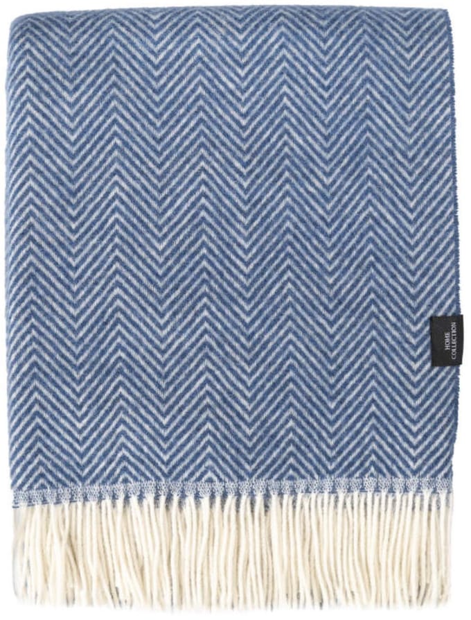 WOOOL Plaid - Manhattan (Blauw) - 140x200cm - 100% Wol