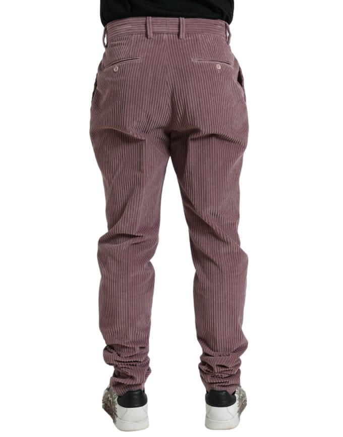 Geribde Broek Met Plooien