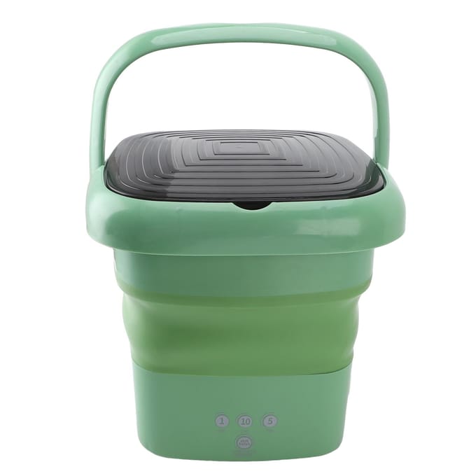 Draagbare Wasmachine Multifunctionele Opvouwbare Wasmachine voor Studentenkamer Reizen Huis 9L Capaciteit groen