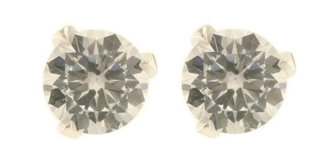 Behave - Dames oorbellen - Zilverkleur knop met steentje 0,5 cm