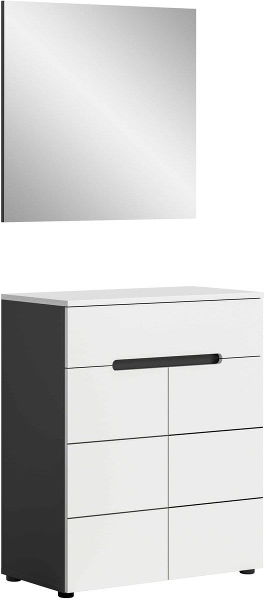 Canu kledingkastcombinatie wit NB Basaltgrijs NB - 37x80x190cm