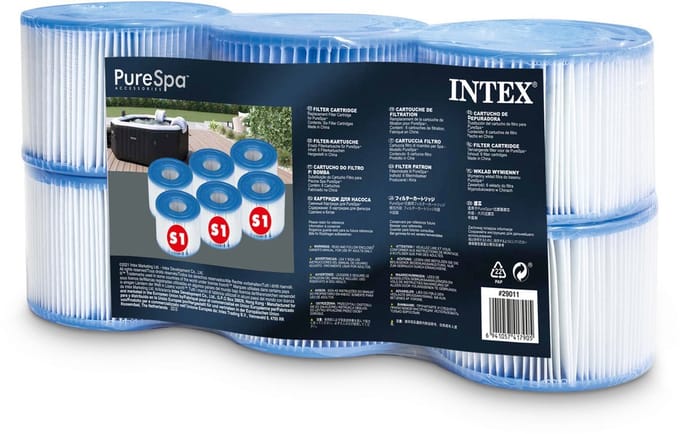 Intex S1 Filtercartridge voor SPA of bubbelbad | Set van 6 stuks