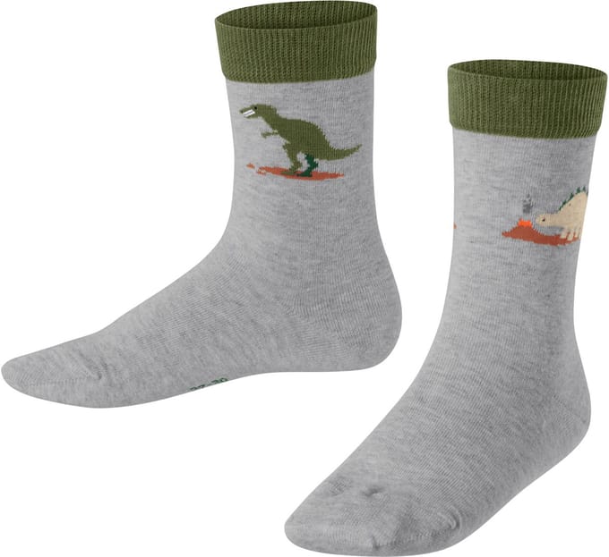 FALKE Dinosaurs gedessineerd katoen sokken kinderen grijs - maat 27-30