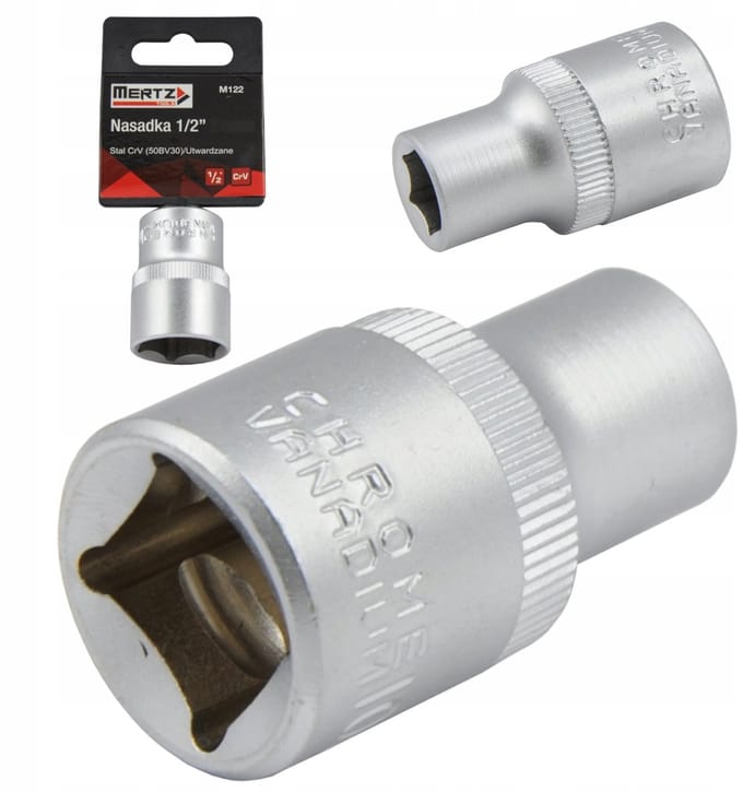 Mertz Dopsleutel 1/2" 10mm Zeskant CrV - Lange Uitvoering