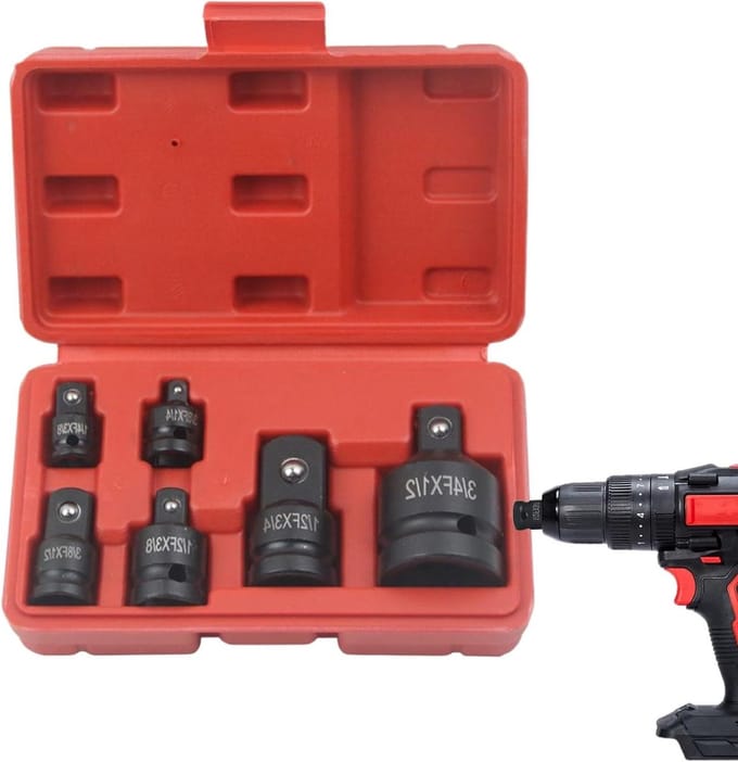 Socket Adapters - Verloopset Ratel - Reparaties Uitvoeren - Universele Compatibiliteit - 6 Delig - Zilver