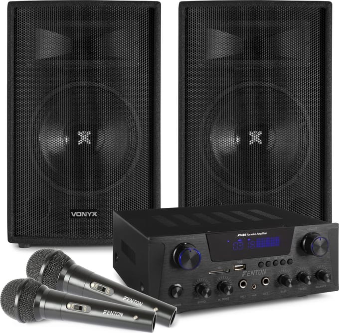 Just Sing karaoke set voor volwassenen met Bluetooth en 2 microfoons - 500W