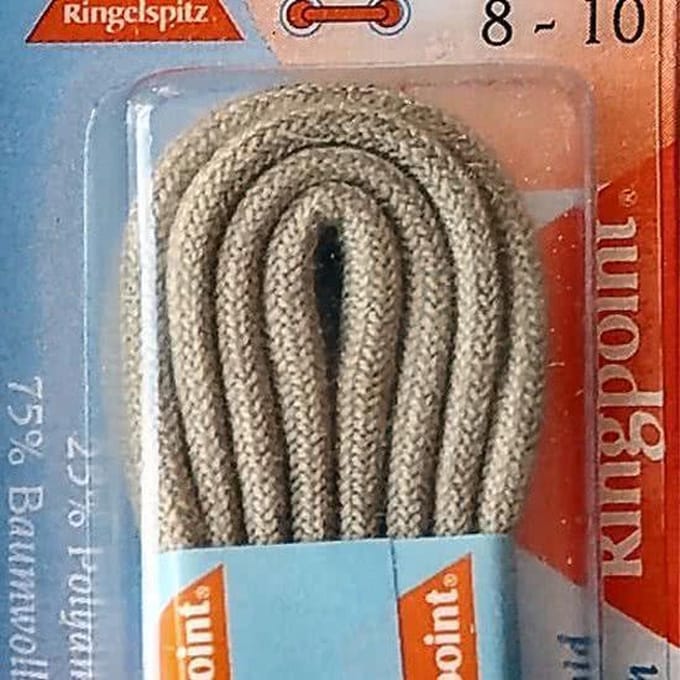 2.5 mm x 75 cm Naturel - Dunne ronde schoenveter 25% polyamide