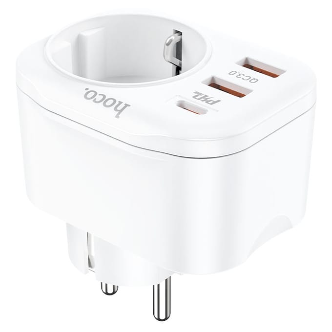 Hoco PD20W Multifunctional Socket 2x USB 1x USB-C White