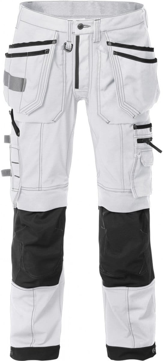 Fristads Werkbroek Stretch 2530 Cyd - Wit/zwart - C48