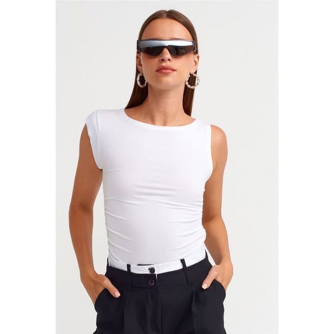 Mouwloze Boothals Slim-fit Blouse