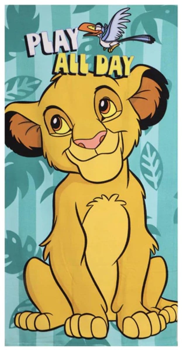 Lion King - handdoek polyester, beige 70 x 140cm
