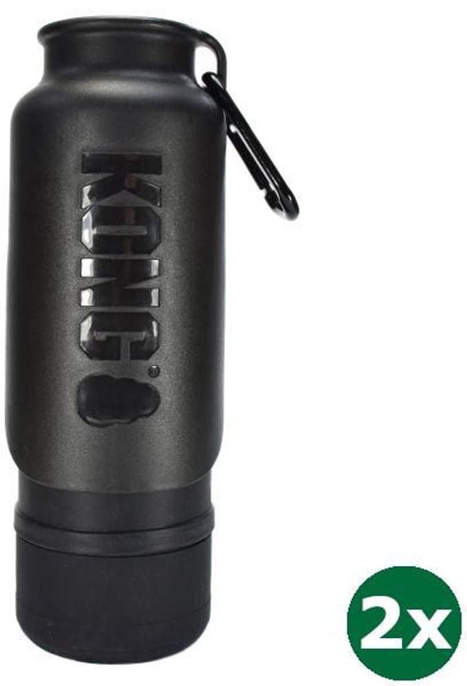 Kong h2o drinkfles thermos zwart 2x 740 ml