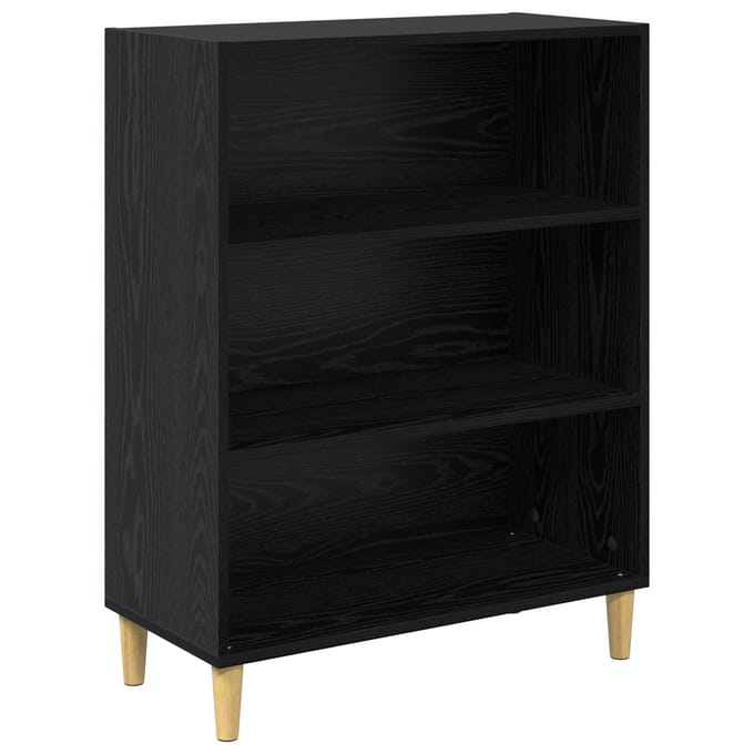 vidaXL - Dressoir - Zwart - Eiken - 69,5 - x - 32,5 - x - 90 - cm - Bewerkt - hout