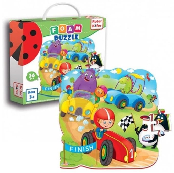 Roter Kafer Schuim Puzzel Race 36 Stuks