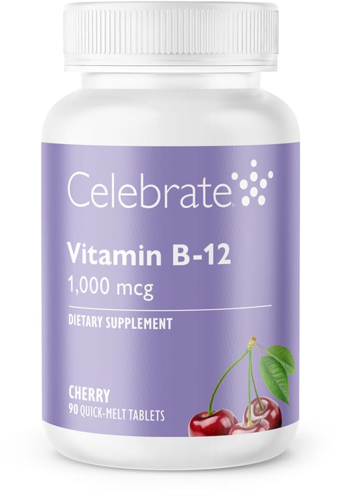 Celebrate Vitamine B12 1000 mcg + 200 mcg foliumzuur – 90 smelttabletten