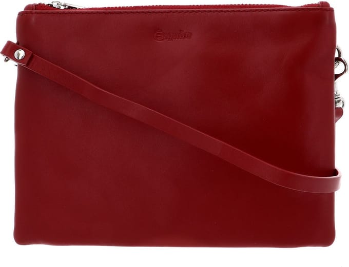 Esquire Koppeling Schoudertas Silk Small Double Zip Crossbody Bag Red Rood
