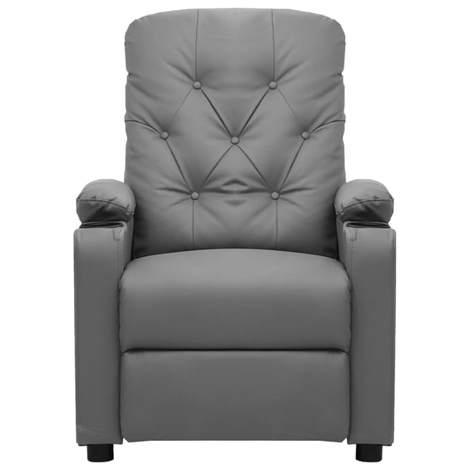 vidaXL Massagestoel elektrisch kunstleer grijs