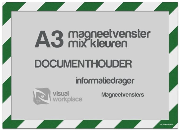 Magneetvenster A3 (mix kleuren) - Groen/Wit