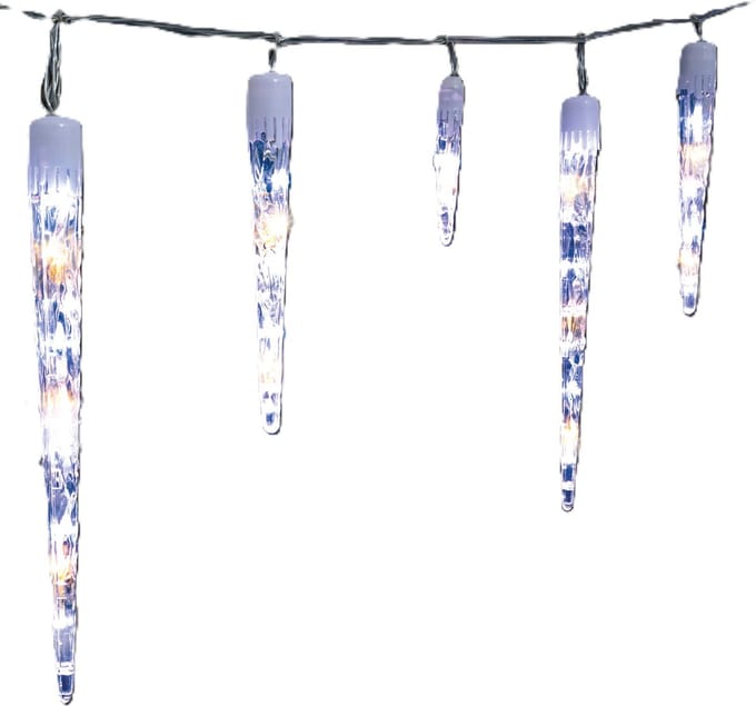 Feeric Lights Ijspegel lichtsnoer - 10 ijspegels - 63 leds - helder en warm wit - 140 cm