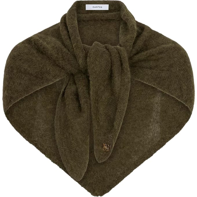 Dante 6 Skai Knitted Triangular Scarf Sjaals Olijf 263901