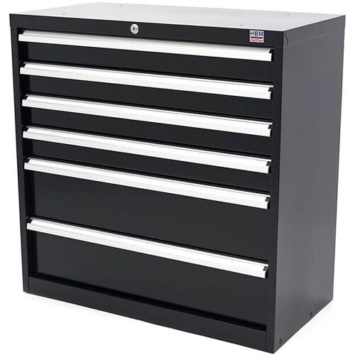 HBM 6 Laden Profi Gereedschapskast 90 x 45 x 90 cm zwart