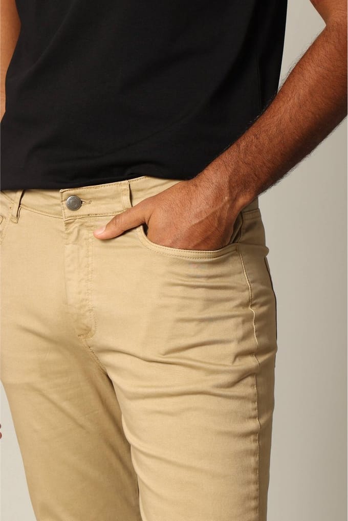 DEELUXE Zwarte broek van microkeperstof met ritssluiting 30