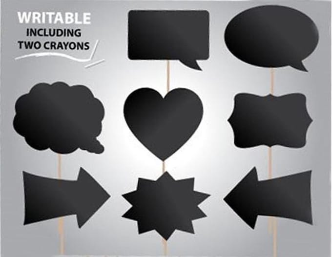 Haza Party Photobooth Props Beschrijfbaar - 8 stuks