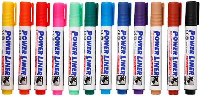 Whiteboard stiften, lijndikte 4 mm, diverse kleuren, 12 stuk/ 1 doos