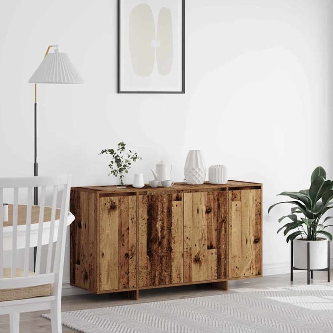 vidaXL - Dressoir - Oudhout - 135 - x - 41 - x - 75 - cm - Bewerkt - hout