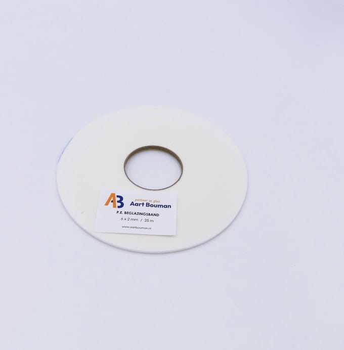 Glasband 6 x 2mm wit - rol 25m