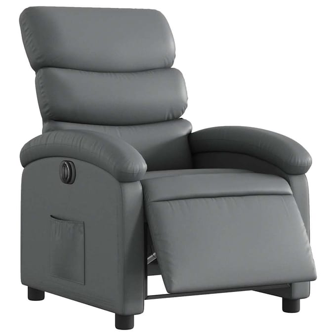 vidaXL - Fauteuil - verstelbaar - elektrisch - kunstleer - grijs