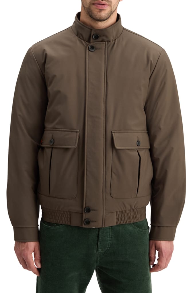 Scotch & Soda Stretch Harrington Softshell Jacket Coffee Size: L | Light Jackets Outlet | Heren | Bruin