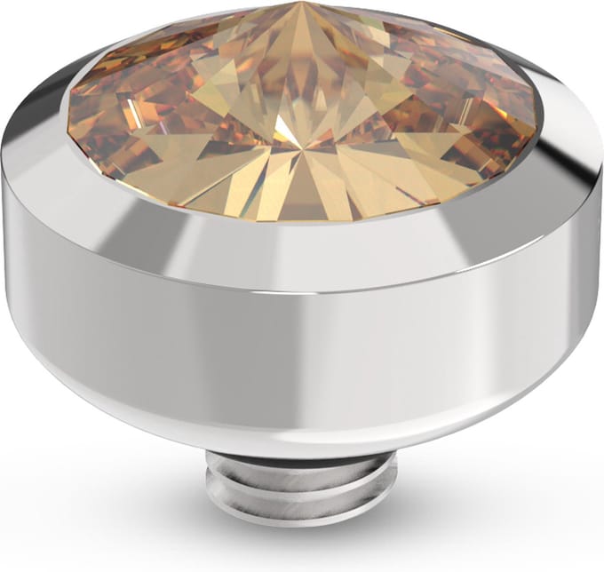 Melano Twisted Glossy Steentje Light Colorado Topaz Zilver