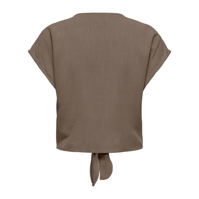 regular fit blousetop van mix van viscose en linnen model 'SIESTA'
