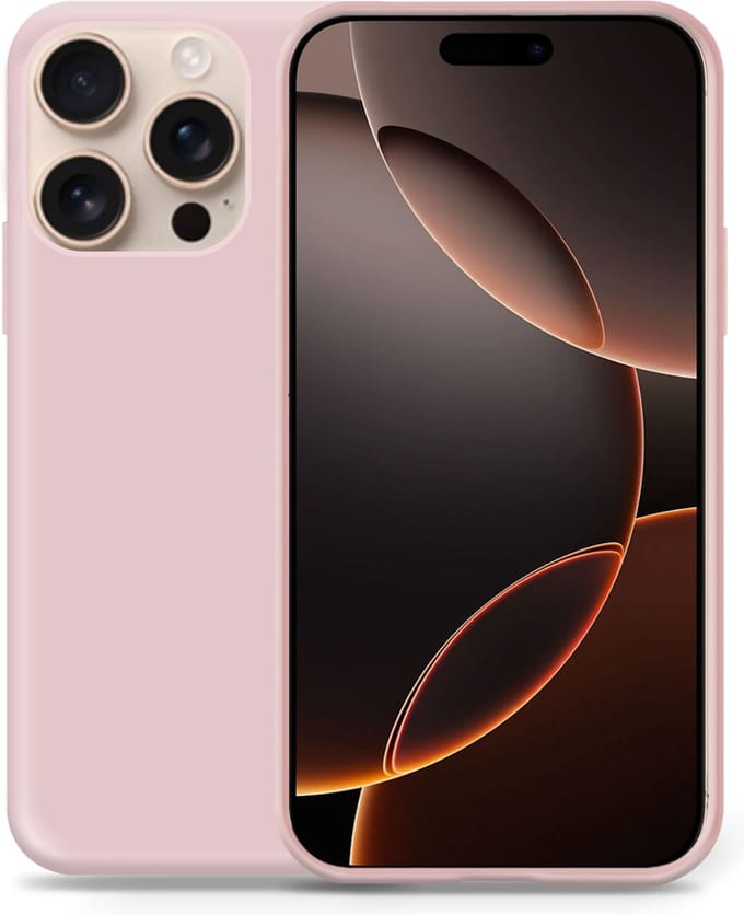 Hoesje geschikt voor Apple iPhone 16 Pro Max - Liquid Back Case Cover Rose