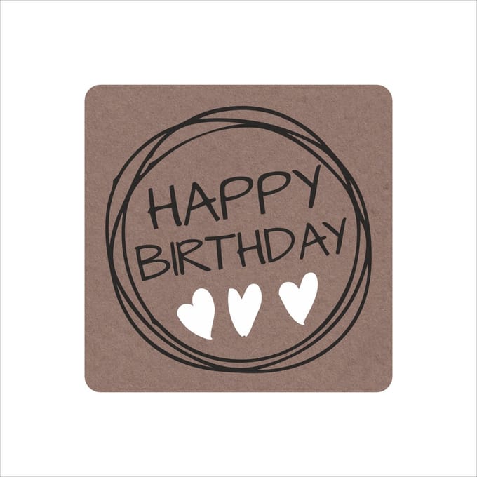 Sluitstickers - Sluitzegels - Happy Birthday - Rol Van 250 Stuks - Etiketten - Kraft