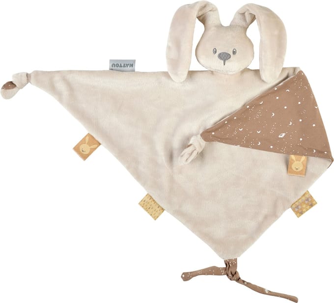 Nattou LAPIDOU Maxi Knuffeldoekje Doudou - Konijn - 65 cm - Zand
