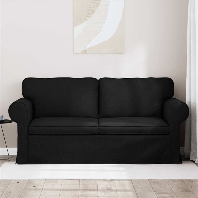 vidaXL - Bank - Zwart - 175 - x - 82 - x - 80 - cm - Stof